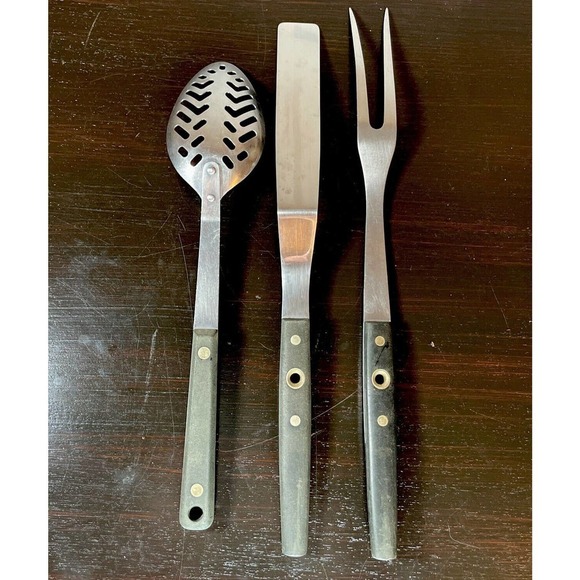 3 VTG Flint Arrowhead Stainless Cake Icing Spreader Spatula Serving Meat Fork - Picture 4 of 4